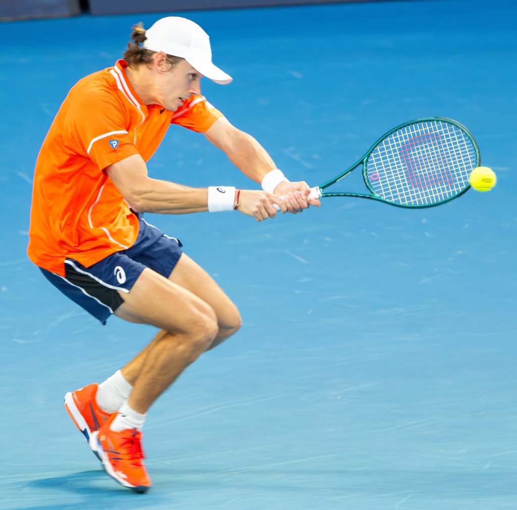 Alex de Minaur in action at the 2024 Australian Open